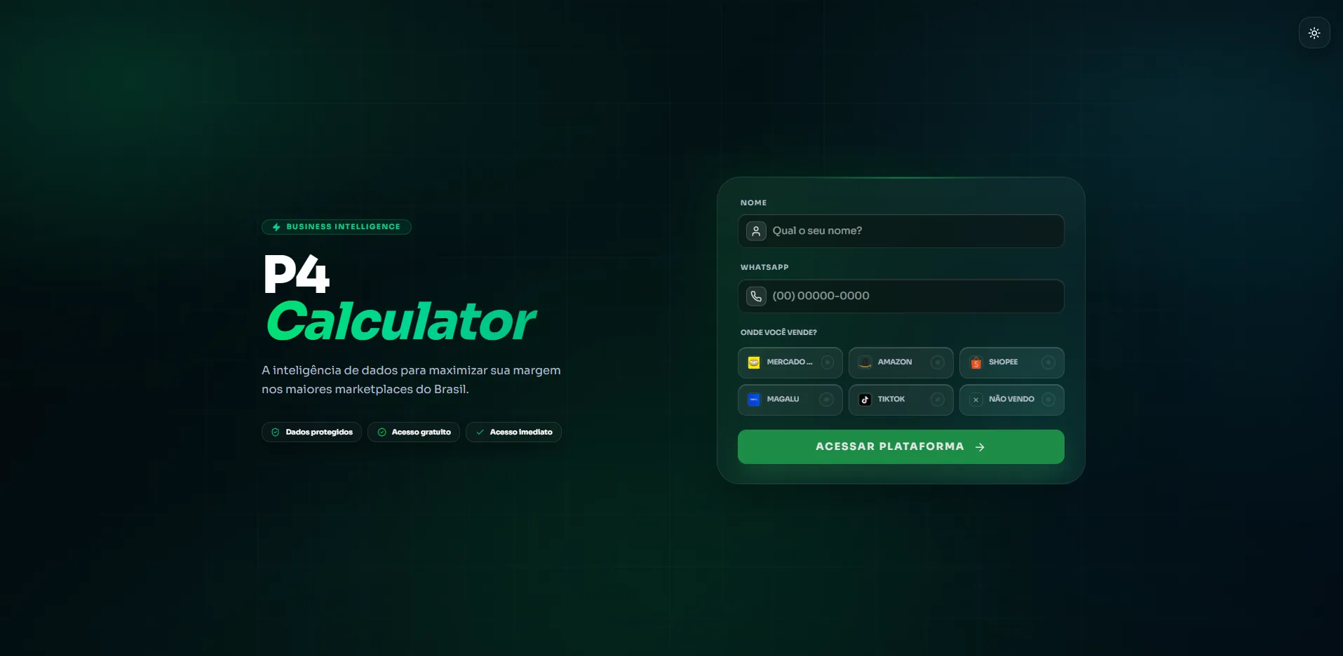 P4 Calculator — simulador de margem para marketplaces