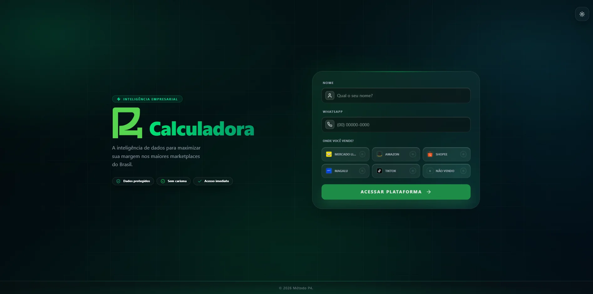 P4 Calculator — simulador de margem para marketplaces